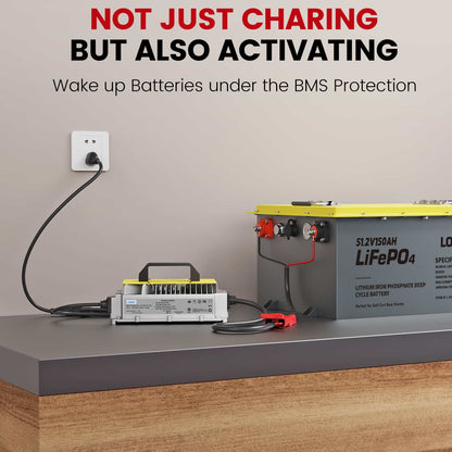 48V 18A Lithium Battery Charger, 58.4VGolf Cart Charger,Trickle Charger with Cooling Fan, Efficient and Fast Charging, IP65 Waterproof
