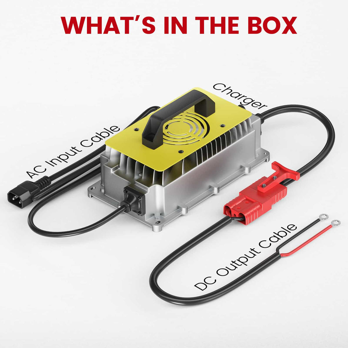 12V 20A Lithium Battery Charger,Trickle Charger with Cooling Fan, Efficient and Fast Charging, IP65 Waterproof