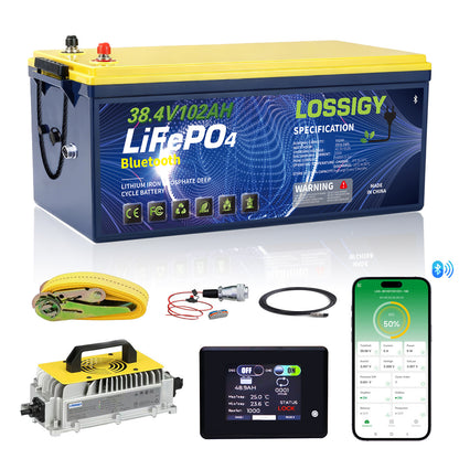 LOSSIGY - 36V102AH Lithium Battery Golf Cart Conversion Kit with 25A Charger